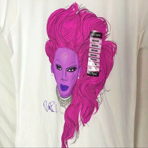 RuPaul NWT Women's Junior Medium White 100% Cotton Portrait Tee Drag Race - Picture 5 of 8